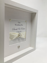 Load image into Gallery viewer, Wedding Day Ribbon Frame - Ivory Glitter