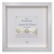 Load image into Gallery viewer, Wedding Day Ribbon Frame - Ivory Glitter