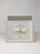 Load image into Gallery viewer, 39th Lace 39 Years Wedding Anniversary Ribbon Frame - Pebble