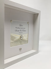 Load image into Gallery viewer, 39th Lace 39 Years Wedding Anniversary Ribbon Frame - Pebble
