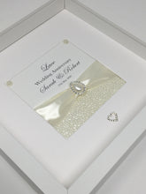Load image into Gallery viewer, 13th Lace 13 Years Wedding Anniversary Ribbon Frame - Pebble