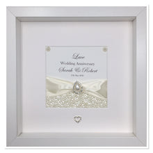 Load image into Gallery viewer, 13th Lace 13 Years Wedding Anniversary Ribbon Frame - Pebble