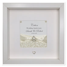 Load image into Gallery viewer, 2nd Cotton 2 Years Wedding Anniversary Ribbon Frame - Pebble