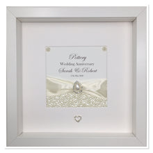 Load image into Gallery viewer, 9th Pottery 9 Years Wedding Anniversary Ribbon Frame - Pebble