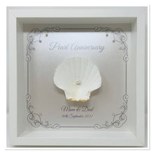 Load image into Gallery viewer, Mum & Dad Oyster Shell 30th Pearl 30 Years Wedding Anniversary Frame - Ornate