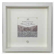 Load image into Gallery viewer, 10th Tin 10 Years Wedding Anniversary Ribbon Frame - Pebble