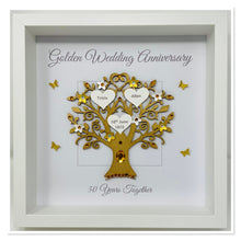 Load image into Gallery viewer, 50th Golden 50 Years Wedding Anniversary Frame - Message Metallic