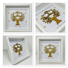 Load image into Gallery viewer, 50th Golden 50 Years Wedding Anniversary Frame - Message Metallic