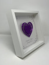 Load image into Gallery viewer, 33rd Amethyst 33 Years Wedding Anniversary Frame - Intricate Mirror Heart