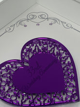 Load image into Gallery viewer, 33rd Amethyst 33 Years Wedding Anniversary Frame - Intricate Mirror Heart