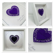 Load image into Gallery viewer, 33rd Amethyst 33 Years Wedding Anniversary Frame - Intricate Mirror Heart