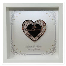 Load image into Gallery viewer, 35th Coral 35 Years Wedding Anniversary Frame - Intricate Mirror Heart