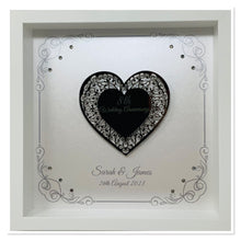 Load image into Gallery viewer, 8th Bronze 8 Years Wedding Anniversary Frame - Intricate Mirror Heart