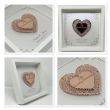 Load image into Gallery viewer, 7th Copper 7 Years Wedding Anniversary Frame - Intricate Mirror Heart