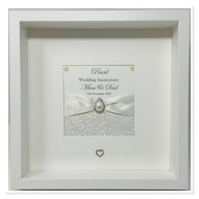Load image into Gallery viewer, 30th Pearl 30 Years Wedding Anniversary Ribbon Frame - Pebble