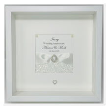 Load image into Gallery viewer, 14th Ivory 14 Years Wedding Anniversary Ribbon Frame - Pebble