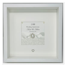 Load image into Gallery viewer, 12th Silk 12 Years Wedding Anniversary Ribbon Frame - Pebble