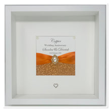 Load image into Gallery viewer, 7th Copper 7 Years Wedding Anniversary Ribbon Frame - Pebble