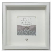 Load image into Gallery viewer, 60th Diamond 60 Years Wedding Anniversary Ribbon Frame - Pebble