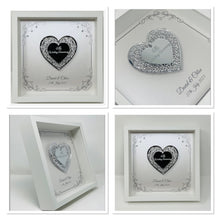 Load image into Gallery viewer, 4th 4 Year Linen Wedding Anniversary Frame - Intricate Mirror Heart