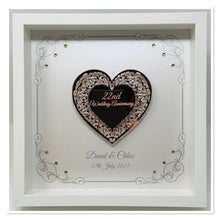 Load image into Gallery viewer, 22nd Copper 22 Years Wedding Anniversary Frame - Intricate Mirror Heart