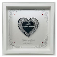 Load image into Gallery viewer, 40th Ruby 40 Years Wedding Anniversary Frame - Intricate Mirror Heart