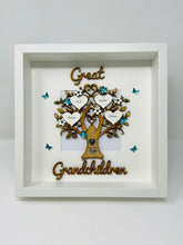 Load image into Gallery viewer, Great Grandchildren Family Tree Frame - Teal Classic