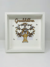 Load image into Gallery viewer, Grandchildren Family Tree Frame - Silver Glitter Classic