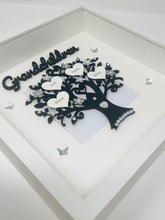 Load image into Gallery viewer, Grandchildren Family Tree Frame - Black & Silver Glitter Classic
