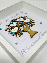 Load image into Gallery viewer, Family Tree Frame - Teal & Silver Glitter - Contemporary