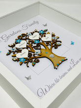 Load image into Gallery viewer, Family Tree Frame - Turquoise & Silver Glitter - Contemporary