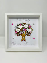 Load image into Gallery viewer, Family Tree Frame - Bright Pink & Silver Glitter 'Our Family' - Contemporary