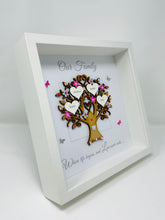 Load image into Gallery viewer, Family Tree Frame - Bright Pink & Silver Glitter 'Our Family' - Contemporary