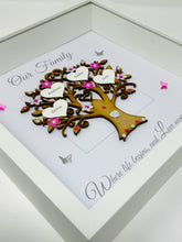 Load image into Gallery viewer, Family Tree Frame - Bright Pink & Silver Glitter 'Our Family' - Contemporary