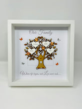 Load image into Gallery viewer, Family Tree Frame - Orange & Silver Glitter 'Our Family' - Contemporary