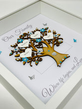 Load image into Gallery viewer, Family Tree Frame - Turquoise & Silver Glitter 'Our Family' - Contemporary