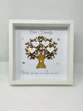 Load image into Gallery viewer, Family Tree Frame - Yellow & Silver Glitter 'Our Family' - Contemporary