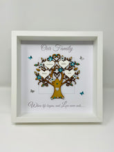 Load image into Gallery viewer, Family Tree Frame - Teal & Silver Glitter 'Our Family' - Contemporary