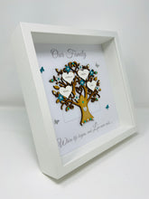 Load image into Gallery viewer, Family Tree Frame - Teal & Silver Glitter 'Our Family' - Contemporary