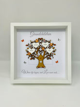 Load image into Gallery viewer, Grandchildren Family Tree Frame - Orange & Silver Glitter - Contemporary