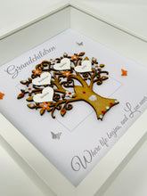 Load image into Gallery viewer, Grandchildren Family Tree Frame - Orange & Silver Glitter - Contemporary