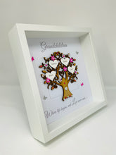 Load image into Gallery viewer, Grandchildren Family Tree Frame - Bright Pink & Silver Glitter - Contemporary