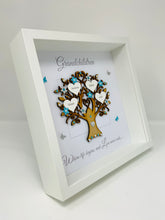 Load image into Gallery viewer, Grandchildren Family Tree Picture Frame - Turquoise & Silver Glitter - Contemporary