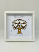 Load image into Gallery viewer, Grandchildren Family Tree Frame - Mint Green & Silver Glitter - Contemporary