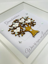 Load image into Gallery viewer, Grandchildren Family Tree Frame - Mint Green & Silver Glitter - Contemporary