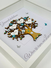 Load image into Gallery viewer, Grandchildren Family Tree Picture Frame - Teal & Silver Glitter - Contemporary