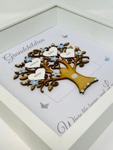 Load image into Gallery viewer, Grandchildren Family Tree Frame - Pale Blue & Silver Glitter - Contemporary