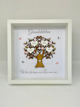 Load image into Gallery viewer, Grandchildren Family Tree Frame - Pale Pink & Silver Glitter - Contemporary