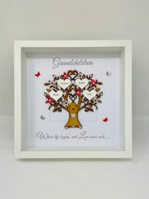 Load image into Gallery viewer, Grandchildren Family Tree Frame - Red & Silver Glitter - Contemporary