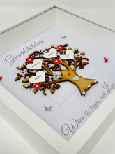 Load image into Gallery viewer, Grandchildren Family Tree Frame - Red & Silver Glitter - Contemporary